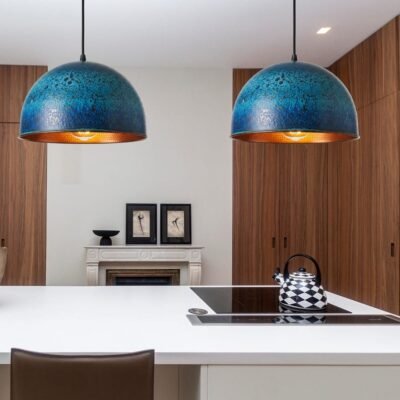 Blue Patina Dome Pendant, Textured Copper Lamp, Modern Coastal Lighting, Minimalist Kitchen Pendant Blue Patina Dome Pendant, Textured Copper Lamp, Modern Coastal Lighting, Minimalist Kitchen Pendant