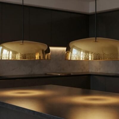 Handmade Brass Dome Pendant Light: Moroccan Minimalist Ceiling Lamp