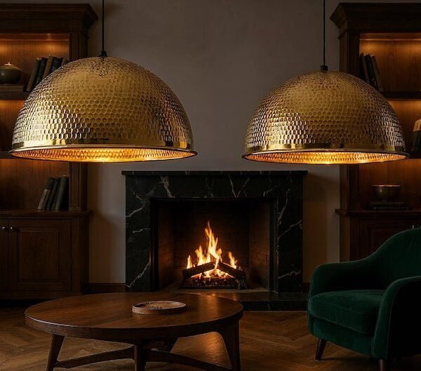 Luxury Hammered Brass Hanging Lights for Living Room