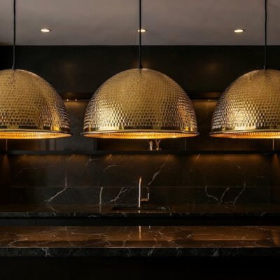 Handmade Brass Dome Pendant Light: Moroccan Modern Ceiling Lamp