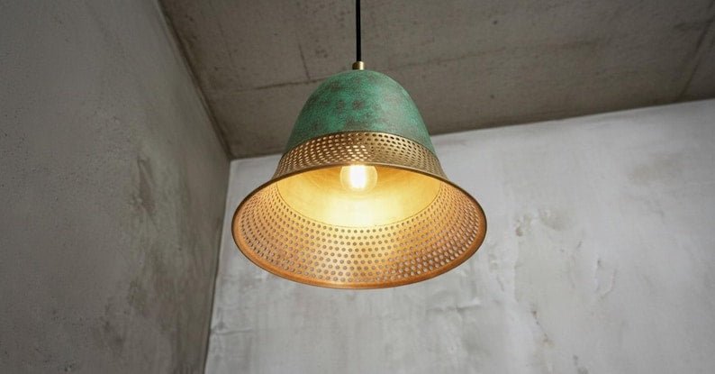 Handcrafted Copper Dome Pendant Light: Moroccan Boho Lighting