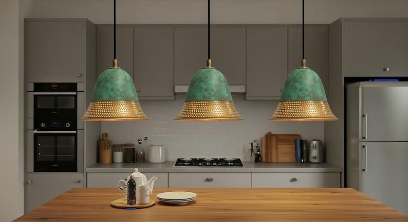 Handcrafted Copper Dome Pendant Light: Moroccan Boho Lighting