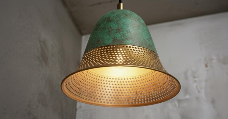 Handcrafted Copper Dome Pendant Light: Moroccan Boho Lighting