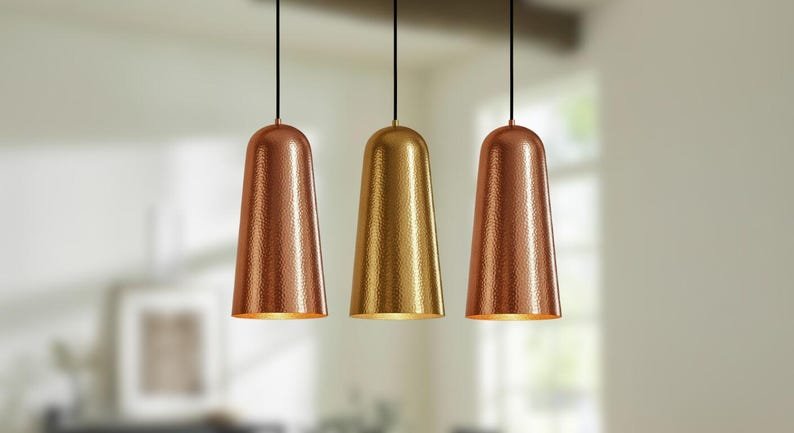 Hammered Copper Pendant Light: Moroccan Boho Style Ceiling Lamp Hammered Copper Pendant Light: Moroccan Boho Style Ceiling Lamp