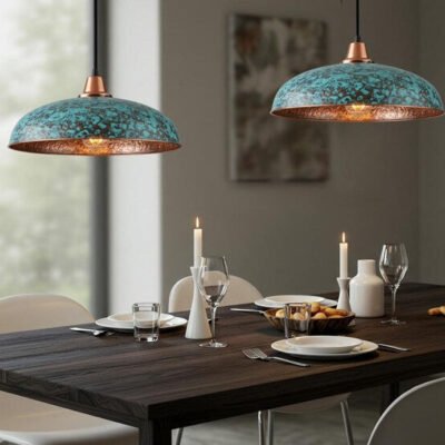 Handmade Moroccan Copper Pendant Light: Perforated Dome Lamp Shade
