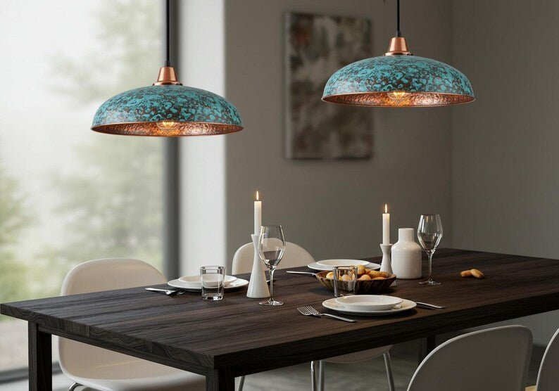 Handmade Moroccan Copper Pendant Light: Perforated Dome Lamp Shade