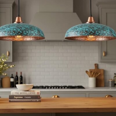 Handmade Moroccan Copper Pendant Light: Perforated Dome Lamp Shade
