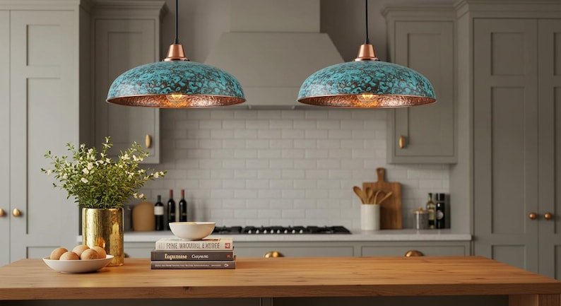 Handmade Moroccan Copper Pendant Light: Perforated Dome Lamp Shade