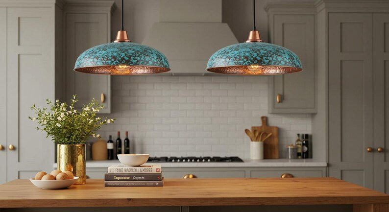 Handmade Moroccan Copper Pendant Light: Perforated Dome Lamp Shade