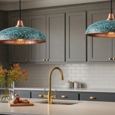 Handmade Moroccan Copper Pendant Light: Perforated Dome Lamp Shade