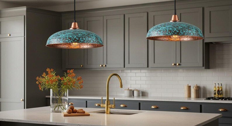 Handmade Moroccan Copper Pendant Light: Perforated Dome Lamp Shade