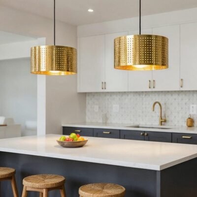 Handmade Brass Dome Pendant Light: Hammered Moroccan Island Lighting
