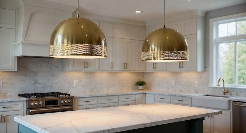 Handmade Brass Dome Pendant Light: Moroccan Minimalist Ceiling Lamp Handmade Brass Dome Pendant Light: Moroccan Minimalist Ceiling Lamp