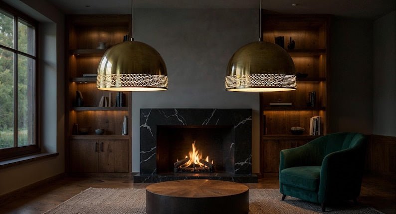 Handmade Brass Dome Pendant Light: Moroccan Minimalist Ceiling Lamp Handmade Brass Dome Pendant Light: Moroccan Minimalist Ceiling Lamp