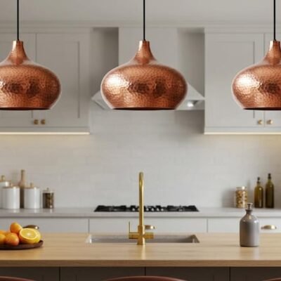 Hand Hammered Copper Pendant Light: Moroccan Perforated Ceiling Lamp Hand Hammered Copper Pendant Light: Moroccan Perforated Ceiling Lamp
