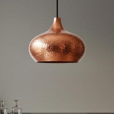 Hand Hammered Copper Pendant Light: Moroccan Perforated Ceiling Lamp Hand Hammered Copper Pendant Light: Moroccan Perforated Ceiling Lamp