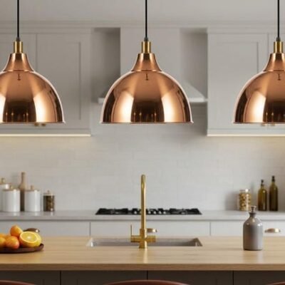 Hand Hammered Copper Dome Pendant Light - Moroccan Rustic Chandelier