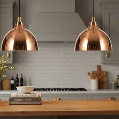 Hand Hammered Copper Dome Pendant Light - Moroccan Rustic Chandelier