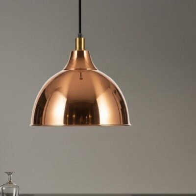 Hand Hammered Copper Dome Pendant Light - Moroccan Rustic Chandelier