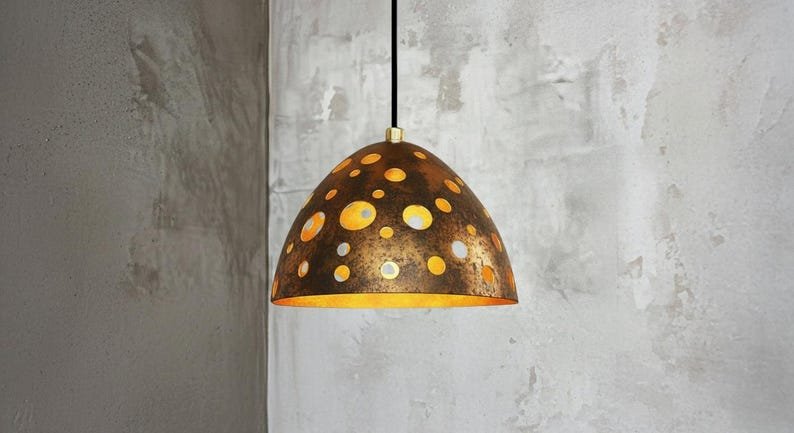 Handcrafted Copper Dome Pendant Light: Moroccan Style Farmhouse Lighting Handcrafted Copper Dome Pendant Light: Moroccan Style Farmhouse Lighting
