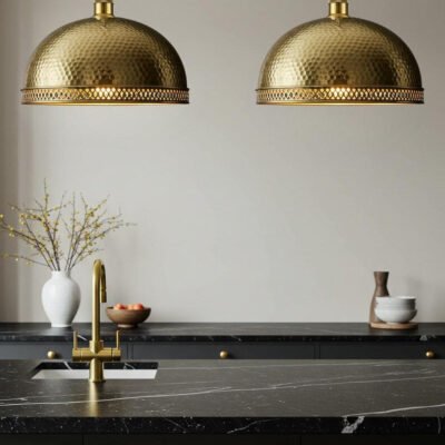 Handmade Brass Dome Pendant Light: Moroccan Style Hanging Lamp Handmade Brass Dome Pendant Light: Moroccan Style Hanging Lamp