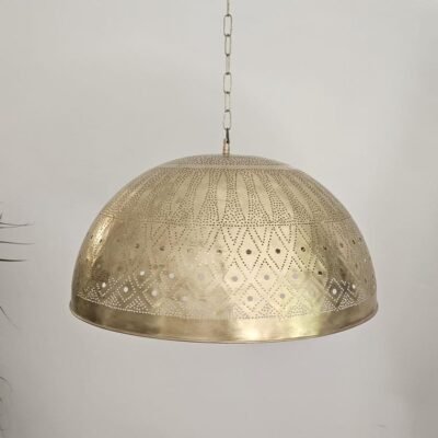 Moroccan ball ceiling fixture in brass