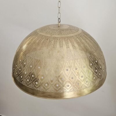 Moroccan ball ceiling fixture in brass