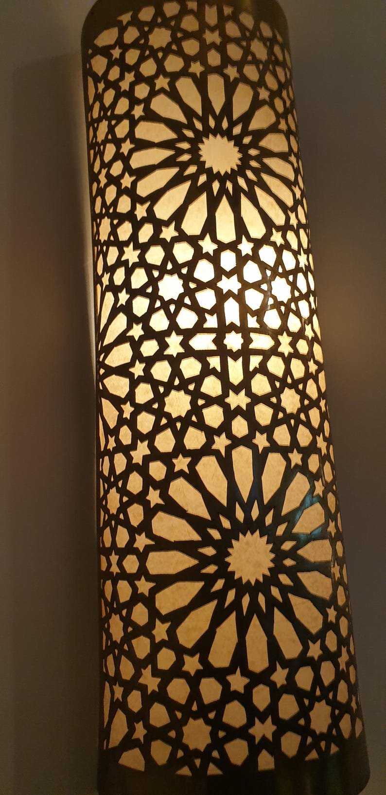 Moroccan Brass Wall Sconce Light Handmade Lantern Wall Lamp | Moorish Home Lighting Fixture | Oriental Brass Wall Decor