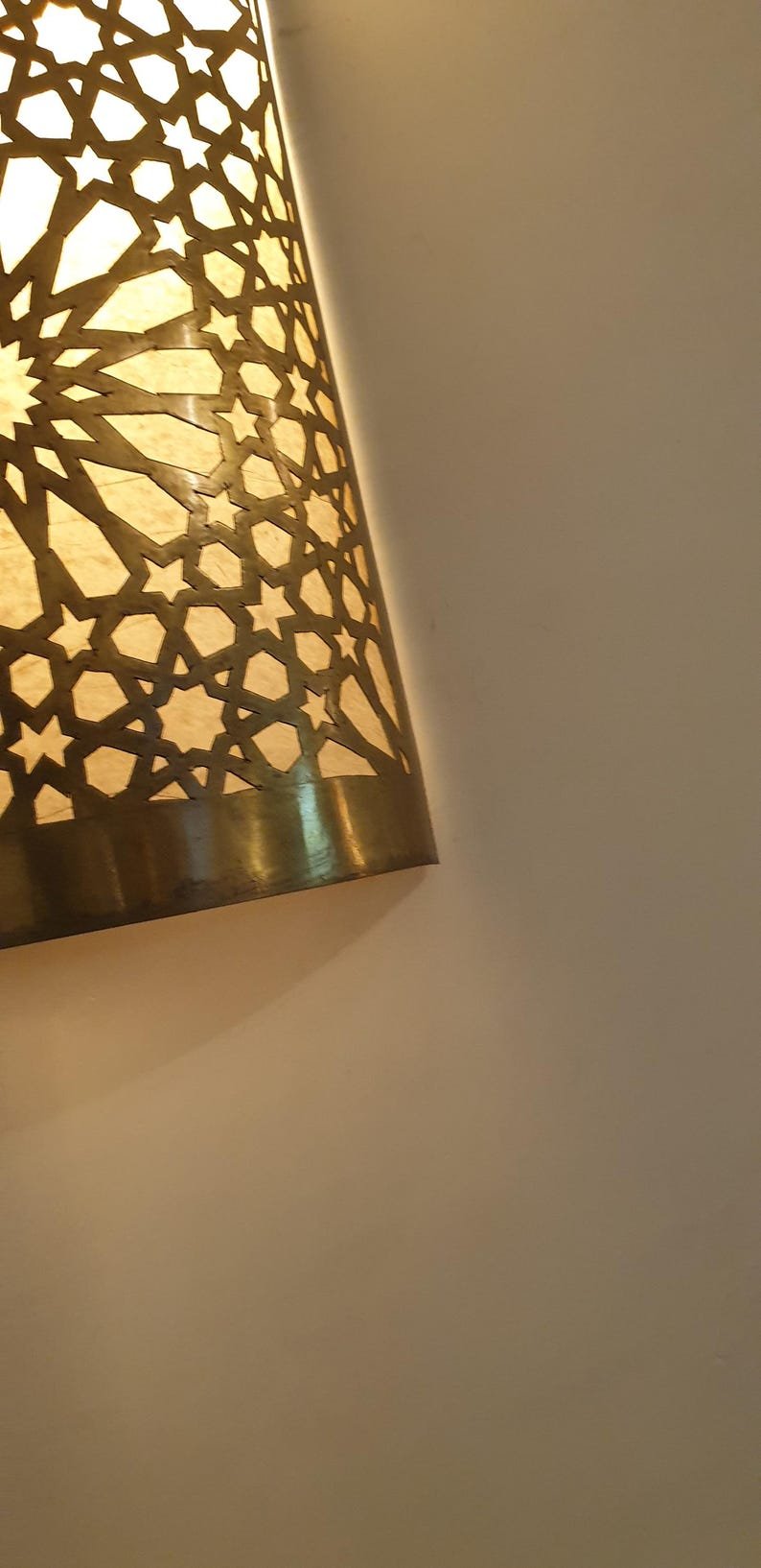 Moroccan Brass Wall Sconce Light Handmade Lantern Wall Lamp | Moorish Home Lighting Fixture | Oriental Brass Wall Decor