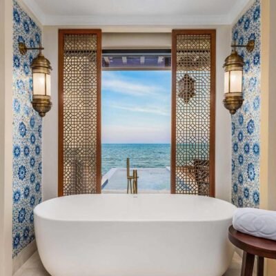 Handmade Brass Wall Sconce with Frosted Glass | Moroccan Style Indoor Outdoor Light Fixture