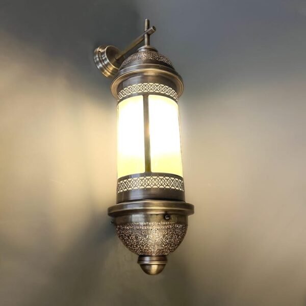 Moroccan Brass Cylinder Wall Sconce