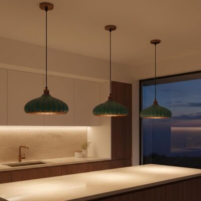 Handmade Moroccan Copper Dome Pendant Light - Green Patina Finish – Duty Free