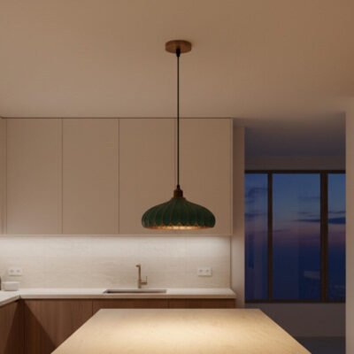 Handmade Moroccan Copper Dome Pendant Light - Green Patina Finish – Duty Free