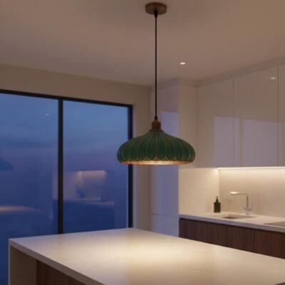 Handmade Moroccan Copper Dome Pendant Light - Green Patina Finish – Duty Free