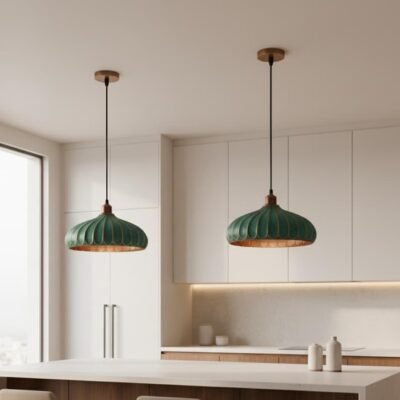 Handmade Moroccan Copper Dome Pendant Light - Green Patina Finish – Duty Free