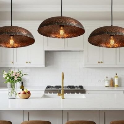 products-Pen1 Hammered Copper Dome Pendant Light