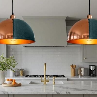 Handmade Copper Dome Pendant Light: Rustic Industrial Ceiling Lamp