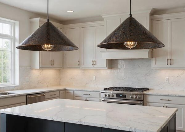 Handmade Hammered Copper Cone Pendant Oversized Kitchen Island Light