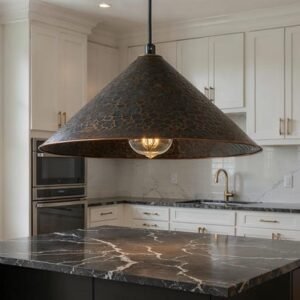 Handmade Hammered Copper Cone Pendant Oversized Kitchen Island Light