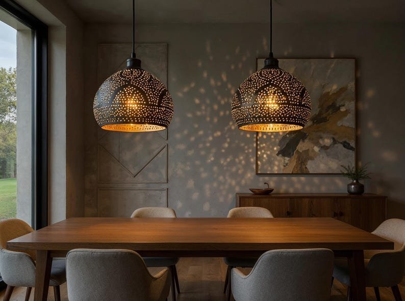 Moroccan Brass Dome Pendant Lights