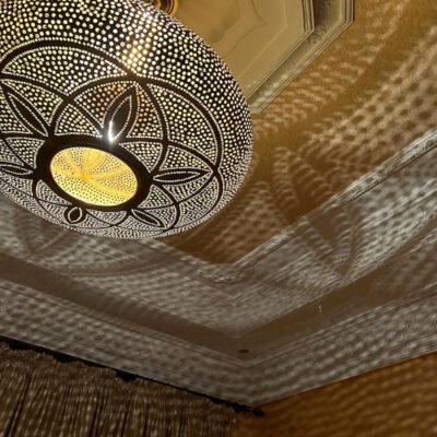 Handcrafted Moroccan Brass Pendant Light - Ornamental Vintage Lamp with Ethnic Bohemian Design, Perfect for Exotic Ambient Lighting Décor