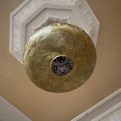 Handcrafted Moroccan Brass Pendant Light - Ornamental Vintage Lamp with Ethnic Bohemian Design, Perfect for Exotic Ambient Lighting Décor