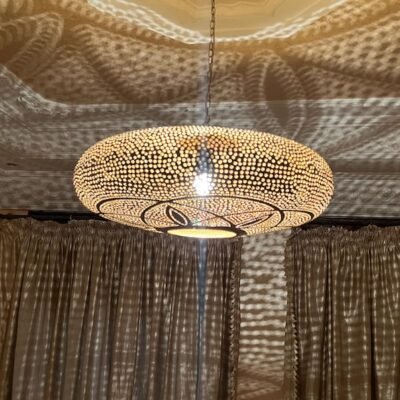 Handcrafted Moroccan Brass Pendant Light - Ornamental Vintage Lamp with Ethnic Bohemian Design, Perfect for Exotic Ambient Lighting Décor