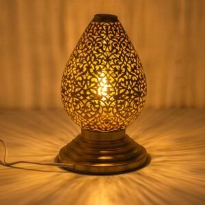 Unlacquered Brass Table Pierced Table Light