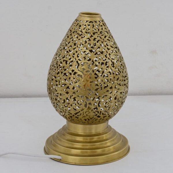 products-PerforatedBaseLamp5 Unlacquered Brass Table Pierced Table Light