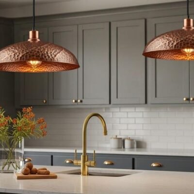 Handmade Moroccan Copper Pendant Light: Perforated Boho Lighting