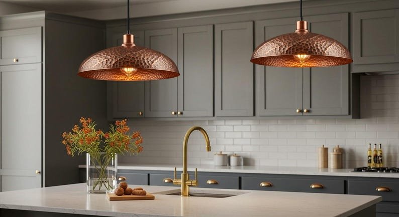 Handmade Moroccan Copper Pendant Light: Perforated Boho Lighting
