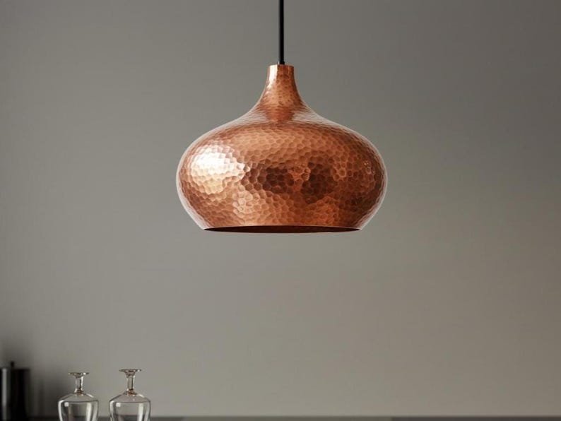 Hand Hammered Copper Pendant Light: Moroccan Perforated Ceiling Lamp Hand Hammered Copper Pendant Light: Moroccan Perforated Ceiling Lamp