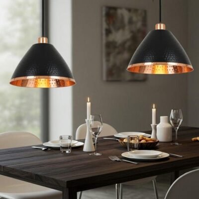 Handmade Moroccan Copper Pendant Light: Perforated Dome Ceiling Lamp