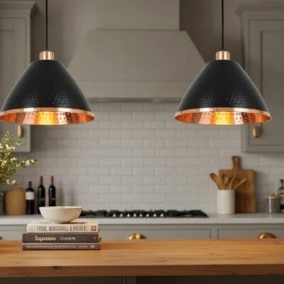 Handmade Moroccan Copper Pendant Light: Perforated Dome Ceiling Lamp